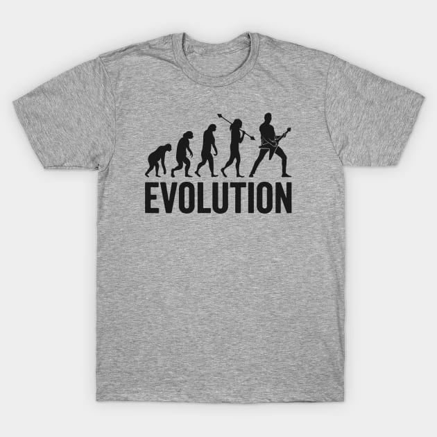 Rock and Roll Evolution: From Primates to Rock Gods T-Shirt by TwistedCharm